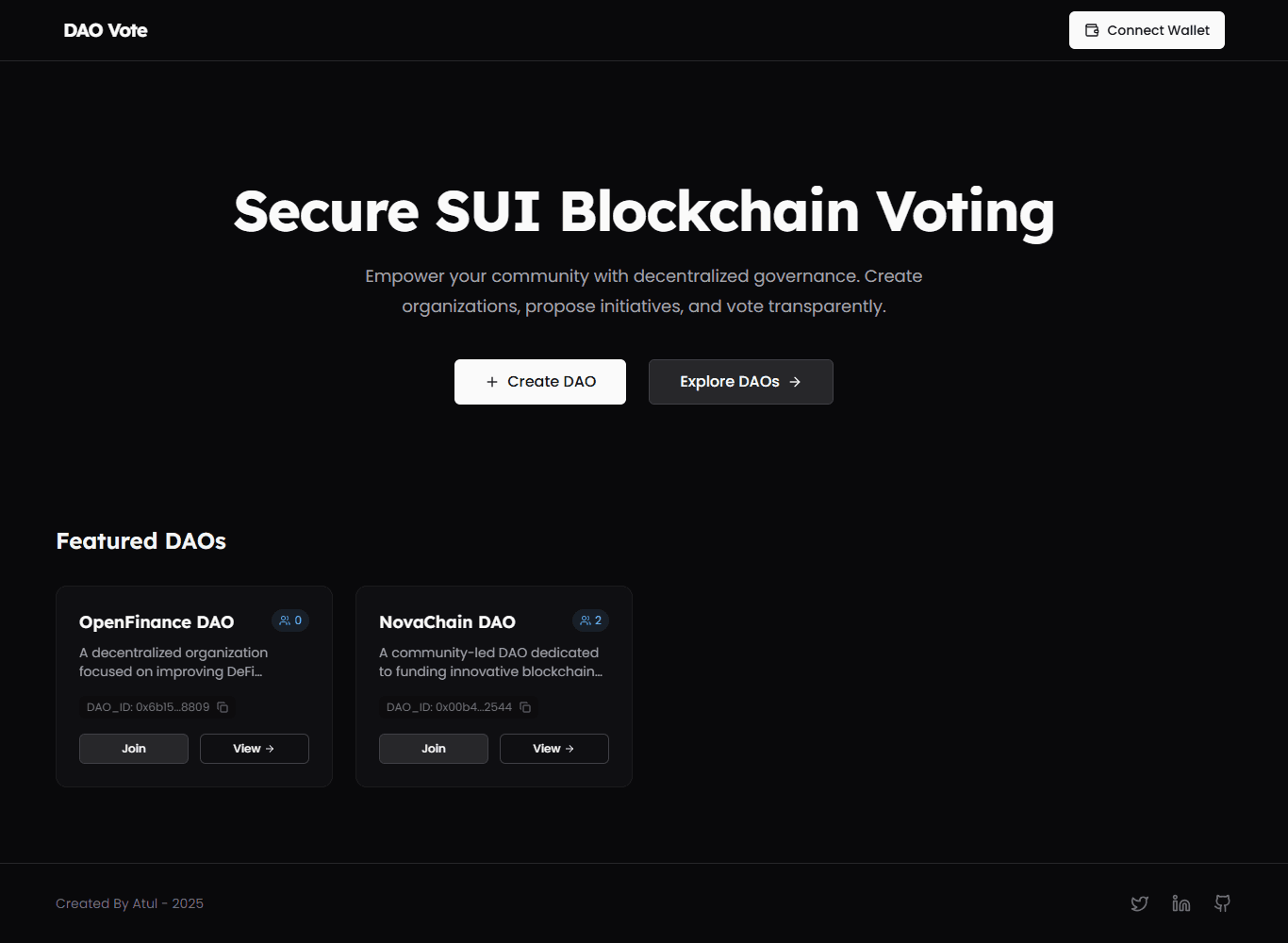 SUI DAO Voting App